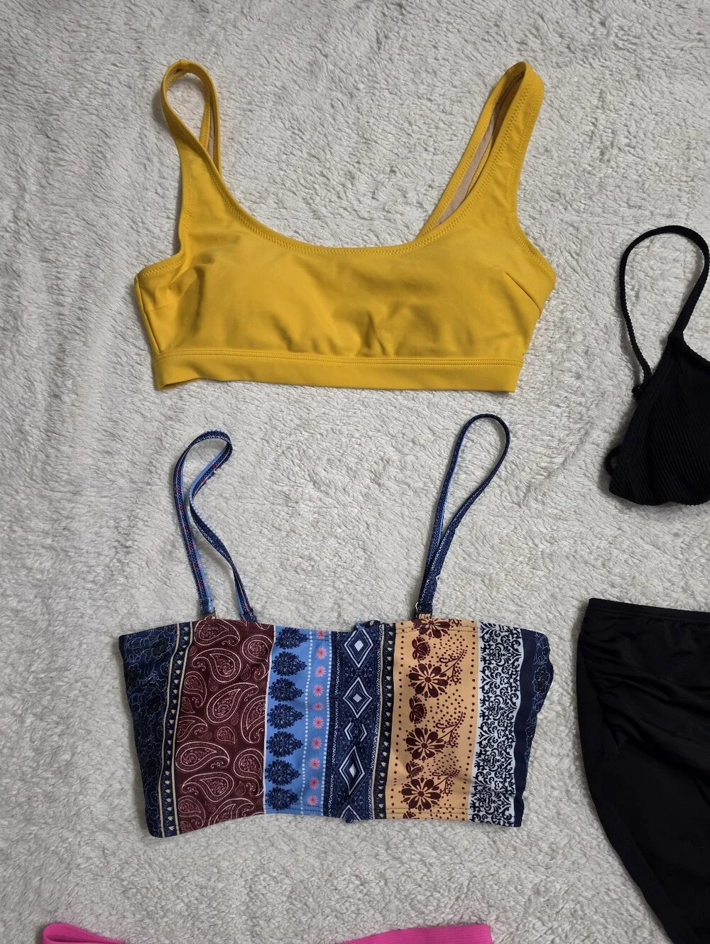 Lot Of 6 Bikini Swim Items Cover-up Skirt Tops & Bottoms Swimwear Size Small